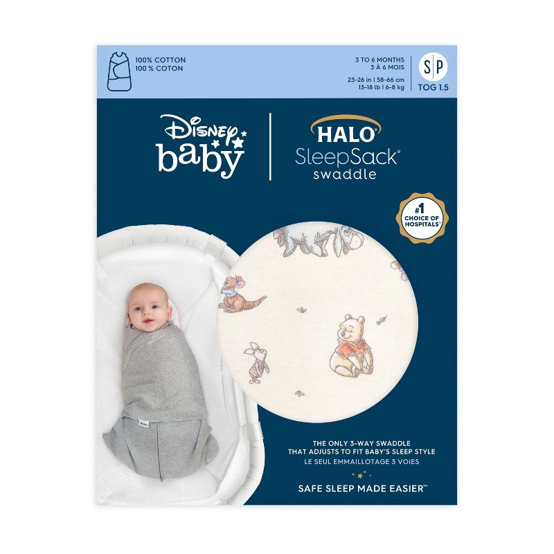 HALO SleepSack 100% Cotton Swaddle Wrap Disney Baby Collection Mickey, 3 of 9