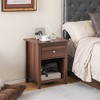 Costway Nightstand Bedside Table with Drawer & Open Shelf for Living Room Bedroom Walnut/Brown - 4 of 4