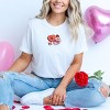 S.W.Smiley Be Mine Hearts Distressed - Women's Short Sleeve Graphic T-Shirt - 3 of 4