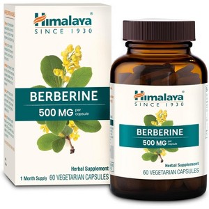 Himalaya Berberine for Balanced Support, Digestion & Immune System Support, 500 mg, 60 Vegetarian Capsules, 1 Month Supply - 1 of 4