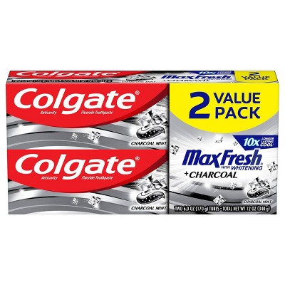 Colgate Max Fresh with Whitening + Charcoal Toothpaste - Charcoal Mint - 6oz/2pk