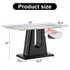 Modern Minimalist Kitchen Table,4-6 Seats Rectangular Table,Dining Table With Imitation Marble Tabletop And U Shaped Brackets-Cuddlewood - 4 of 4