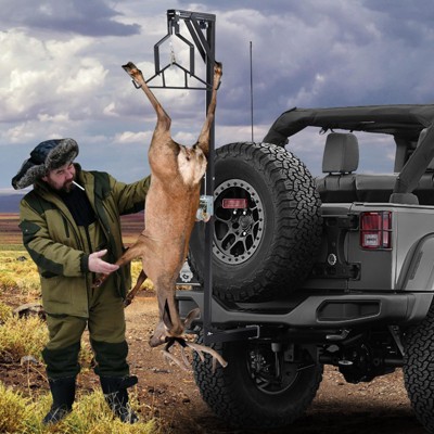 Hoist for Truck Hitch, 400 LBS Load Capacity Deer Hanger for Skinning, Adjustable Height and 360 Degrees Swivel