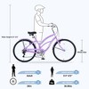 NAYSAYE Bicycles 7 Speed 26 Inch Beach Cruiser Bike Steel Frame for Women for Comfortable Rides, Purple, 69.96"*28.32"*43.2" - 3 of 4