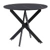 Lennox Iron Leg Trestle Dining Table Black - CorLiving: 36-Inch Wood Composite, Seats 4 - 3 of 4