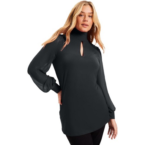 Women's plus size deals mock neck tops