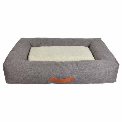 Rectangular Bolster Faux Linen Dog Beds - S - Boots & Barkley™