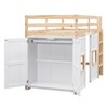 PAGED Twin Size Loft Bed Modern Wooden Bed Frame with Wardrobe, 2 Windows and Ladder and Guardrail for Bedroom - 3 of 4