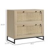 2 Drawer File Cabinet with Lock, Vertical Filing Cabinet with Keys, Rattan Drawers and Adjustable Hanging Bar for Letter, A4 and Legal Size Paper - 3 of 4