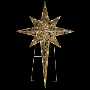 Northlight 36" LED Lighted Gold Star of Bethlehem Outdoor Christmas Decoration - 1 of 4