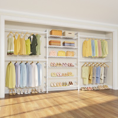 Timate P3 Closet Organizer System, Expandable Wall Mounted Clothes Rack, Industrial Pipe Garment Rack , Fits Spaces 6'4"-9'3"