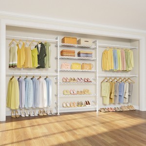 Timate P3 Closet Organizer System, Expandable Wall Mounted Clothes Rack, Industrial Pipe Garment Rack , Fits Spaces 6'4"-9'3" - 1 of 4