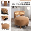 PAGED Modern Armless Accent Chair, Living Room Chair with Curved Backrest, Teddy Fabric Reading Chair for Bedroom, Living Room - 3 of 4