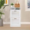 YIYIBYUS 2 Drawer Flip Down Shoe Cabinet for Entryway, Wall Mounted, White - 2 of 4