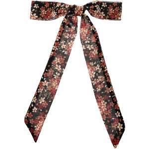 Elerevyo Women's Floral Chiffon Lightweight Skinny Neck Scarf Neckerchief - 1 of 4