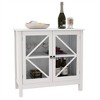 Sideboard Buffet Cabinet, Display Storage Cabinet With Double Framed Glass Doors, Cupboard Console Table - 2 of 4