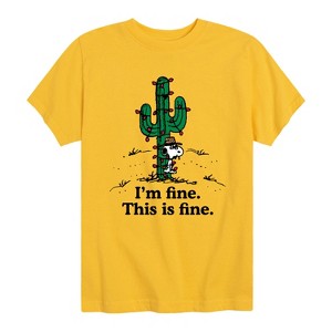 Boys' - Peanuts - Im Fine Spike Short Sleeve Graphic T-Shirt - 1 of 4
