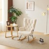 KTMBDW Rocking Chair Nursery, Upholstered Glider Rocker with High Backrest,Modern Rocking Accent Chair Glider Recliner for Living Room Nursery Bedroom - 3 of 4