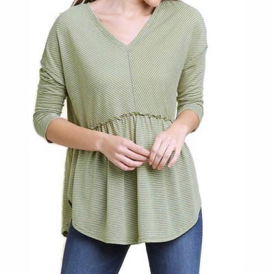 Women's Babydoll Striped Top - umgee