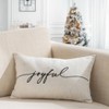 12"x20" Oversize Joyful Embroidered Lumbar Throw Pillow Ivory - Evergrace - 4 of 4