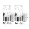 DORESshop 2-Pack 1W Plug-in Night Light with Bubble Acrylic Cylinders, Up/Down Glow Wall-Mimic Design, White Base with Chrome, 5000K Bright White - 2 of 4