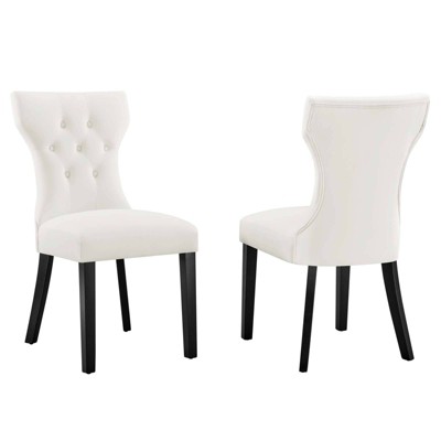 Set of 2 Silhouette Performance Velvet Dining Chairs - Modway