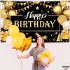 KatchOn, Black and Gold Happy Birthday Banner - Large 72x44 Inch | Black and Gold Happy Birthday Decorations - 3 of 4