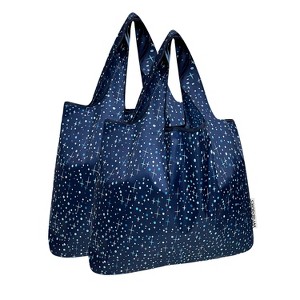 Wrapables Medium Foldable Tote Nylon Reusable Grocery Bags, Set of 2 - 1 of 4