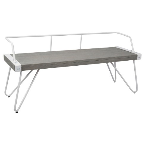 Stefani Industrial Dining, Entryway Bench - White - Lumisource - image 1 of 4
