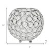 HomeRoots 6" Clear And Silver Faux Crystal And Metal Round Table Vase - 3 of 4
