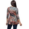 24seven Comfort Apparel Animal Print V Neck Three Quarter Sleeve Tunic Top - 3 of 3