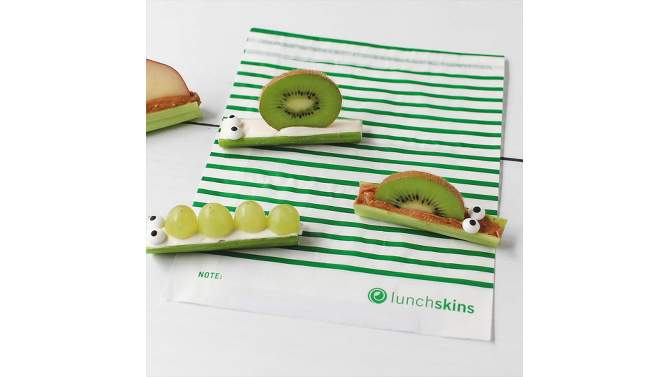 Lunchskins Paper XL Sandwich Bag - Green Stripe - 50ct, 2 of 11, play video