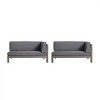 Outdoor Sectional Sofa,L Shaped Outdoor Couch,X-Back Patio Sofa,2Pc Acacia Wood Sectional Patio Seating Set-Cuddlewood - 2 of 4