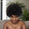 Unique Bargains Women's Wave Curly Short Hair Wig Real Human Hair 4in Black 1 Pc - 4 of 4