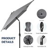 Heynemo 6.5 x 10 Ft Rectangular Patio Umbrella, Outdoor Table Market Umbrella with Crank, 6 Steel Ribs, Polyester Canopy, Tilt Umbrella - 4 of 4