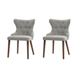 Lidia Mid-century Modern Wingback Dining Chair with Solid Wood Legs Set of 2|ARTFUL LIVING DESIGN - 1 of 4