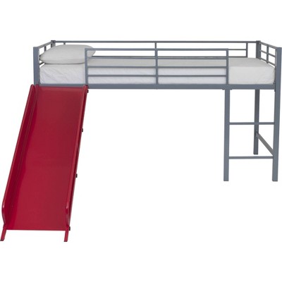 metal loft bed with slide