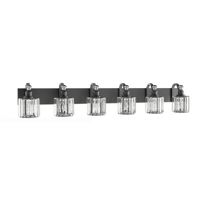 Crystal Matte Black Bathroom Vanity Light Modern Bathroom Vanity Light Fixtures Over Mirror Bath Wall Lighting, e26 Base