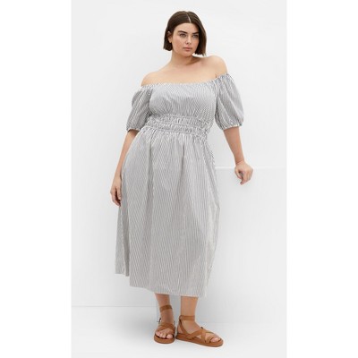 Women's Plus Size Adelynn Street Dress - ivory | CITY CHIC