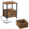 VECELO Nightstand with USB Ports and Outlets, Bedside Tables  with Storage & Drawers for Bedroom, Living Room - 2 of 4