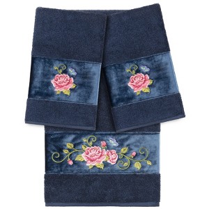 Linum Home Textiles 100% Turkish Cotton REBECCA Embellished Towel Set - 1 of 4