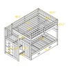 Full over Full Bunk Bed with Stairs and Storage Wood Bunk Bed frame with Trundle and Drawers, Gray - 2 of 4
