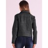 Allegra K Women's Faux Leather Zip Up Long Sleeve Vintage Moto Biker Jackets - 3 of 4