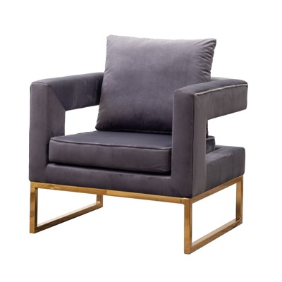 NicBex Polyester Accent Chair,Upholstered Living Room Chairs with Cut-Out Arms and Mid-Height Backrest,Modern Armchair,Accent Chairs for Living Room
