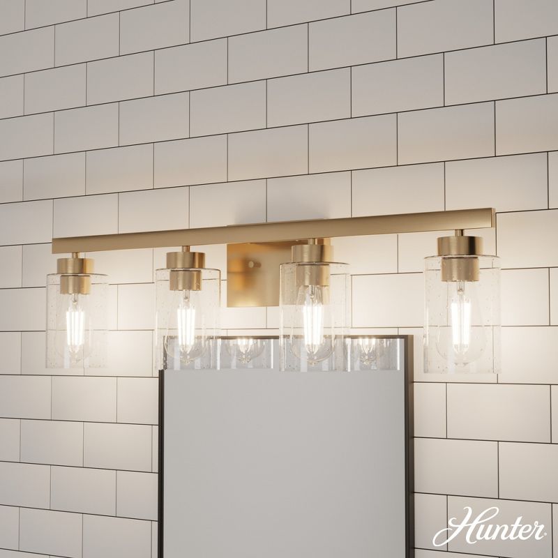 4-Light Hartland Seeded Glass Bathroom Vanity Wall Light Fixture - Hunter Fan, 2 of 6