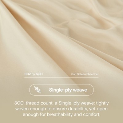 Dove Gray Cotton Full/Queen Sateen Duvet Cover Set
