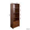 NicBex 4-Tier Bookshelf,70.87" Tall Book Rack with Open Shelves for Bedroom,Living Room,Office,Easy Assembly,Walnut - 3 of 4