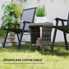 18" Wicker Outdoor Coffee Table, PE Rattan Patio Side Table with 2-Tier Storage, Composite Wood Top - 4 of 4
