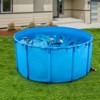 VEVOR Canvas Fish Pond, 1320 Gal Capacity Above Ground Fish Pond, Foldable PVC Koi Tank, Round Goldfish Tank with Stable Frame and Drain Valve, (Blue) - 2 of 4