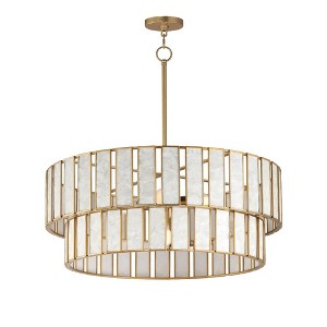Maxim Lighting Miramar 6 - Light Chandelier in  Capiz/Natural Aged Brass - 1 of 3